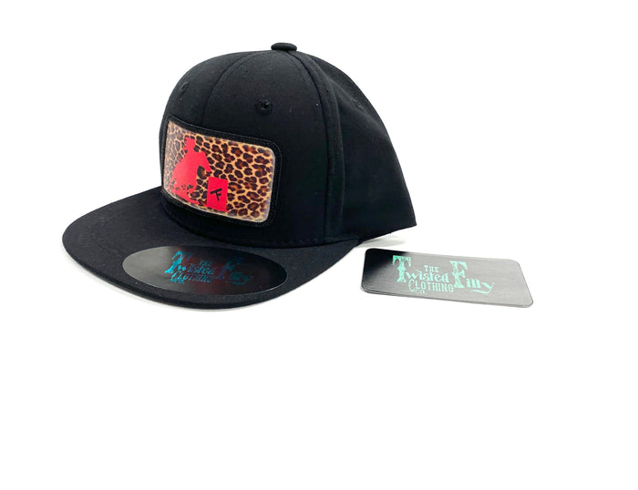 Hot Pink Cheetah Barrel Racer - Youth/Adult Snapback Hat - Black