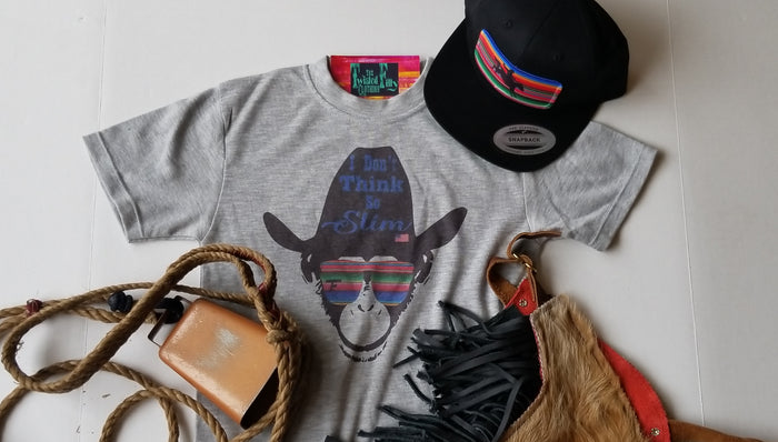 I Don't Think So Slim Monkey - S/S Toddler Tee - Gray