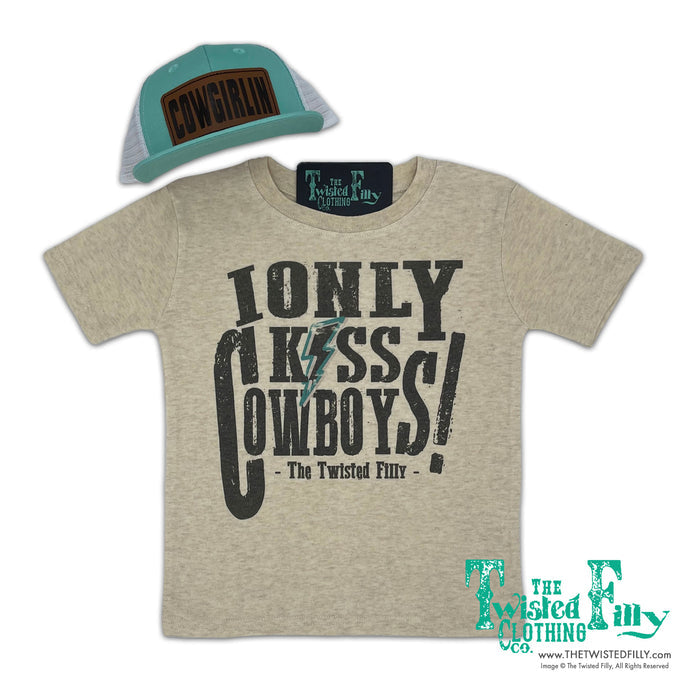 I Only Kiss Cowboys - S/S Youth Tee - Oatmeal