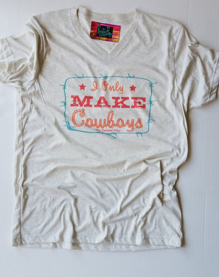 I Only Make Cowboys - S/S Adult Crew Neck Tee - Oatmeal