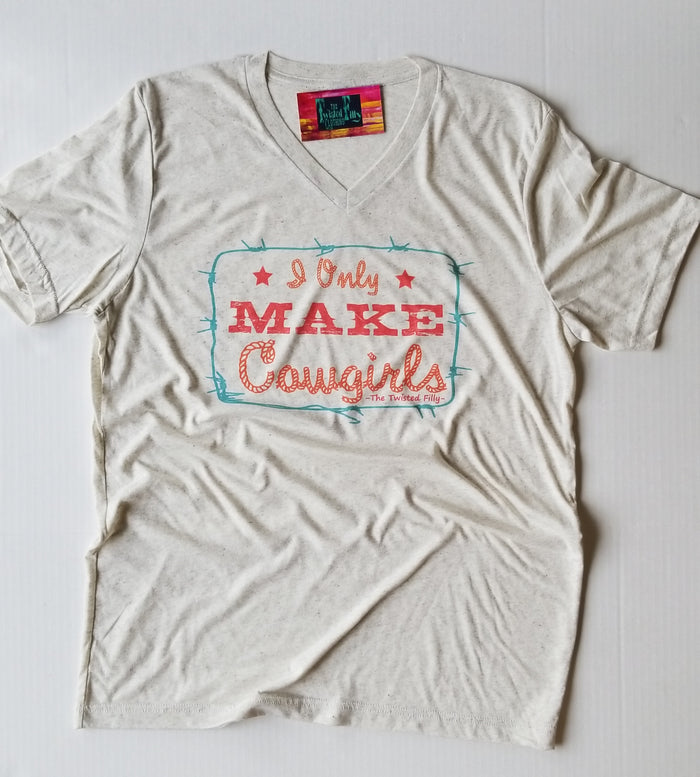 I Only Make Cowgirls - S/S Adult Crew Neck Tee - Oatmeal