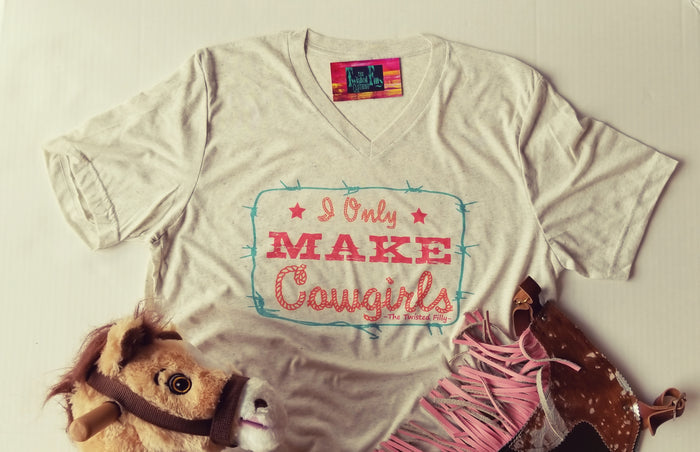 I Only Make Cowgirls - S/S Adult Crew Neck Tee - Oatmeal