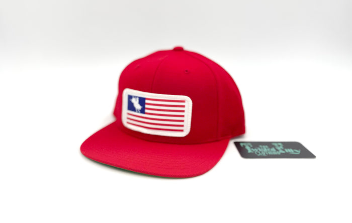 Flag Bull Rider - Youth/Adult Snapback Hat - Red