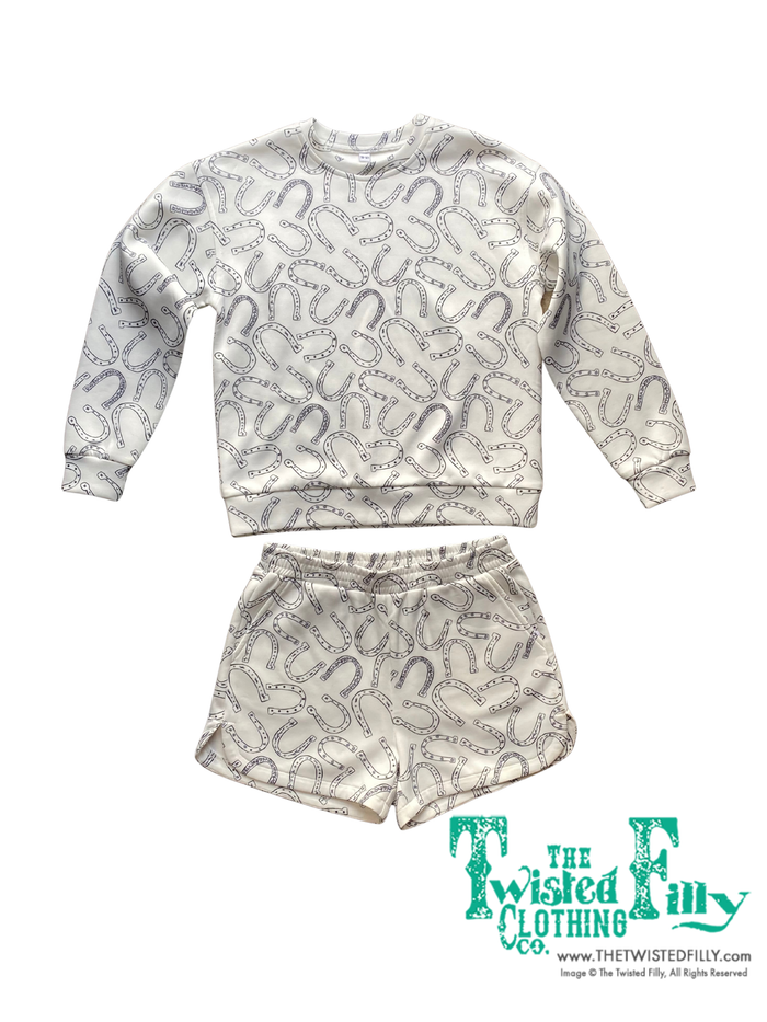 Ivory Horse Shoe - Youth - Short Sweatsuite