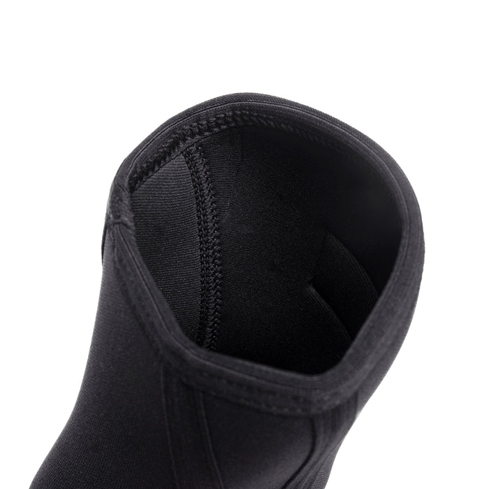 Black knee sleeve detail closeup showing interior fabric construction