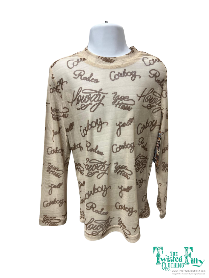 Lasso Text - Youth LS Mesh Top