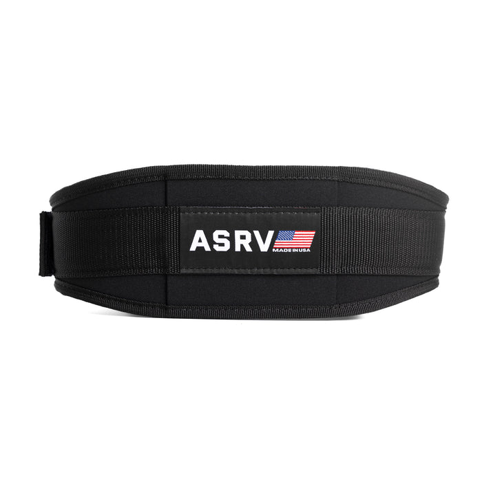 flatlay ASRV Lifting Belt in black, front view
