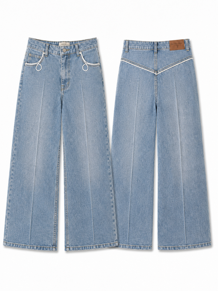Light Wash Denim Barrel Pant – Youth