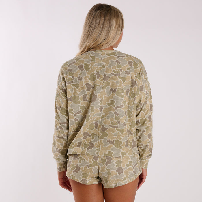 Local Girl Revive Lounge Top in Desert Forest Camo