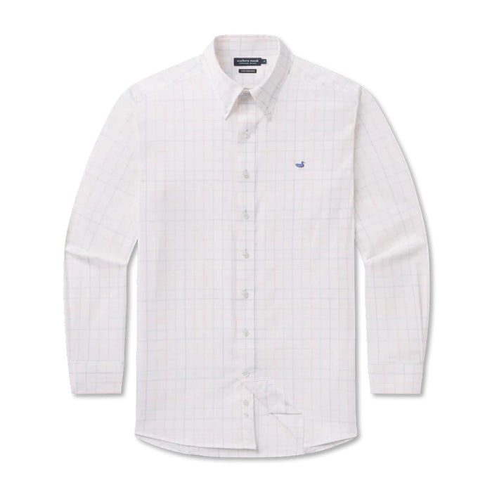 Lockhart Windowpane Performance Dress Shirt in Light Blue and Mint