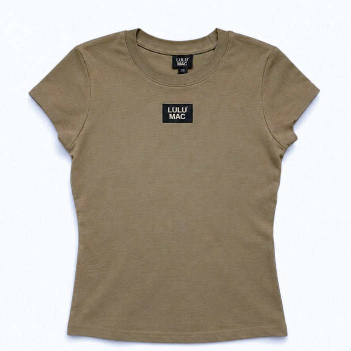 Lulu Mac Baby Tee in Dark Olive