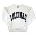 Lulu Mac Dot Applique Crewneck Sweatshirt in White and Black