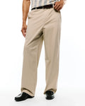 Psycho Bunny Mens Aidan Chino Pant in versatile khaki, a relaxed fit style crafted from smooth cotton twill fabric, featuring a clean flat front and classic straight leg silhouette.