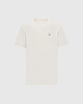 The Psycho Bunny Men's Classic Crew Neck Tee (B6U014B200) in light beige is a premium Pima cotton shirt with short sleeves and an embroidered bunny logo on the upper left chest. Set against a simple white background, it embodies timeless appeal.