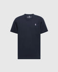 The Psycho Bunny Men's Classic V-Neck Tee (B6U100ARPC) is a plain black, short-sleeved shirt made from soft Pima cotton. It includes a small white embroidered rabbit logo on the left chest set against a light gray background.