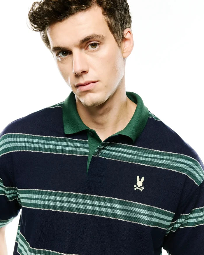 MEN'S DREW STRIPED PIQUE POLO - MT0100238