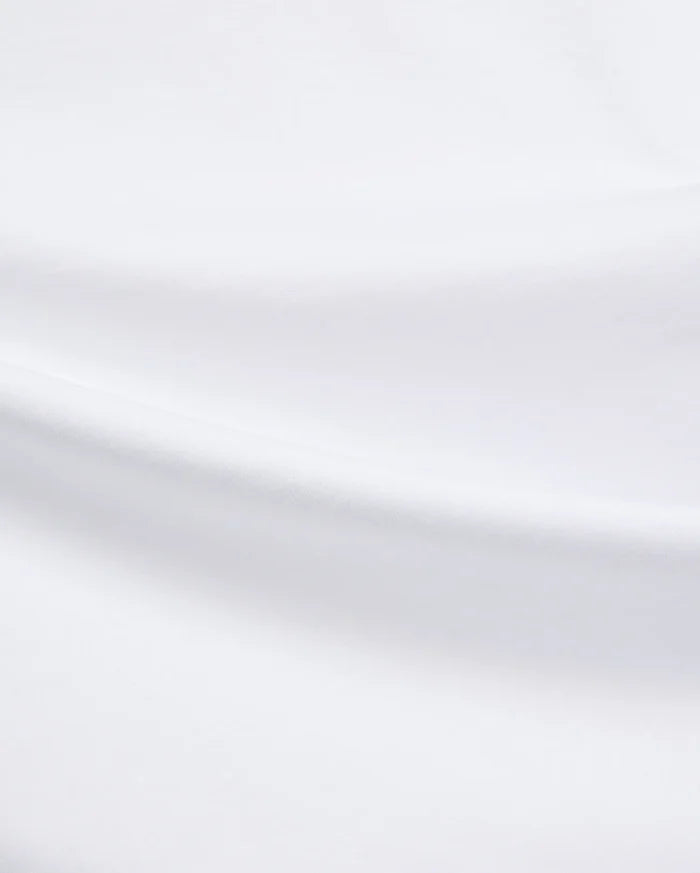 Mens Isaac Relaxed Fit Tee in crisp white, showcasing its smooth, high-quality jersey fabric texture. A versatile premium streetwear essential designed for ultimate comfort.