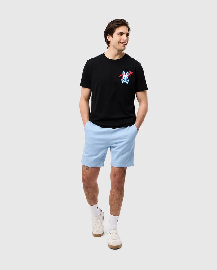 head to toe view of a model wearing the pima cotton los angeles city tee