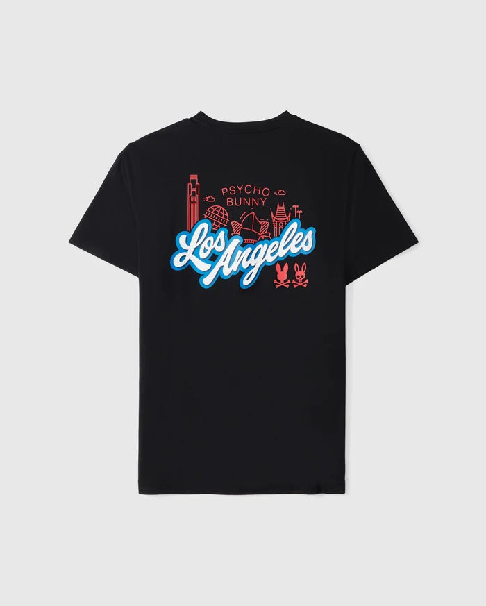Flat back view of the pima cotton los angeles city tee