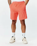 Mens Tristan Short in vibrant coral, a relaxed fit short with an all-over raised quilted diamond pattern on soft, textured terry fabric, perfect for refined streetwear.