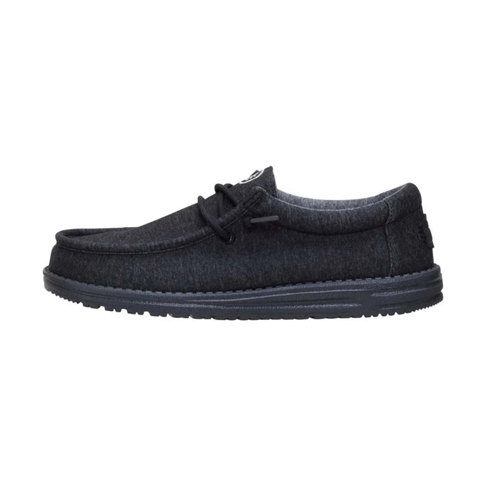 hey dude Men's Wally Stretch Jersey Shoes in Black