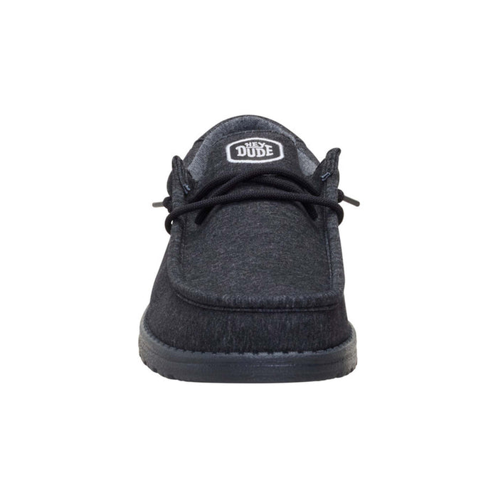 hey dude Men's Wally Stretch Jersey Shoes in Black