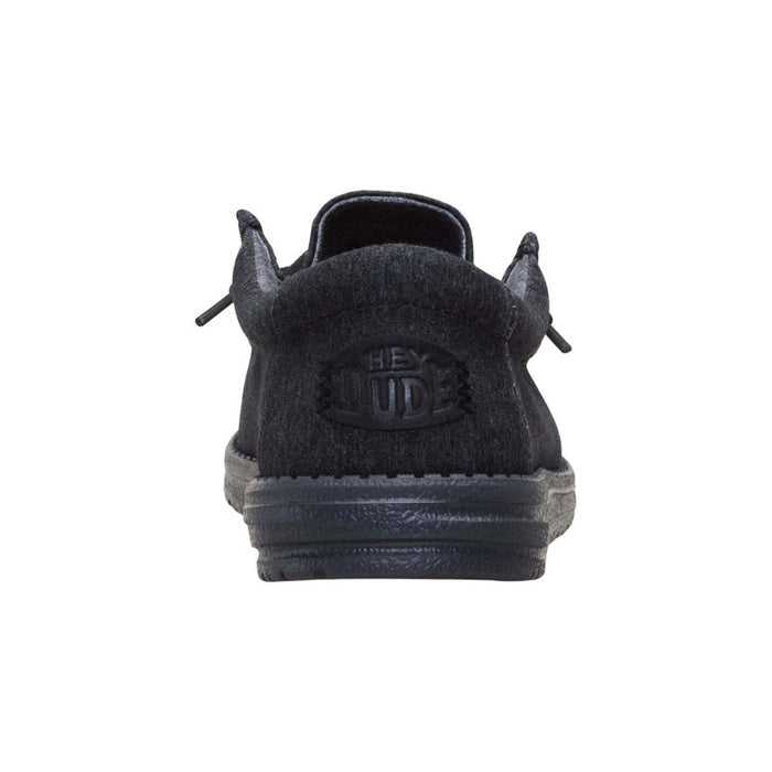 hey dude Men's Wally Stretch Jersey Shoes in Black