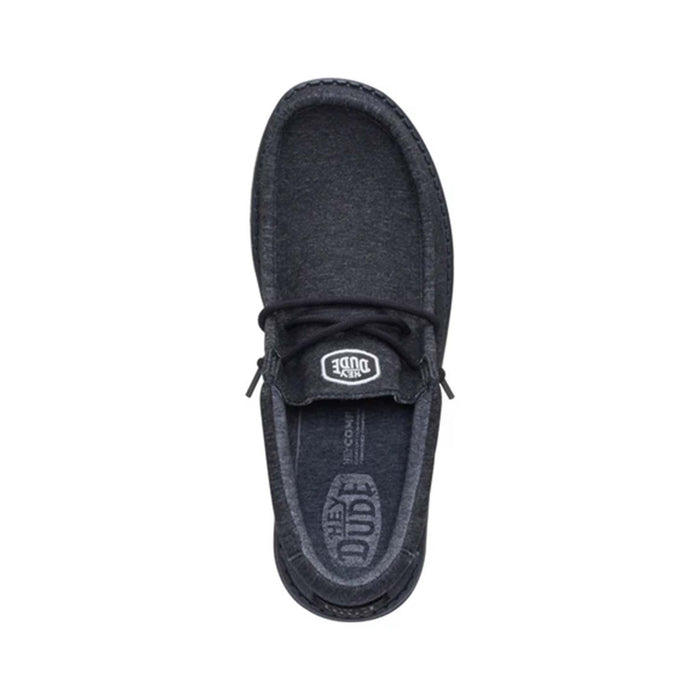 hey dude Men's Wally Stretch Jersey Shoes in Black