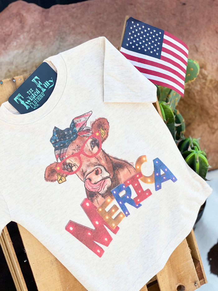 Merica Cow - S/S Toddler Tee - Oatmeal