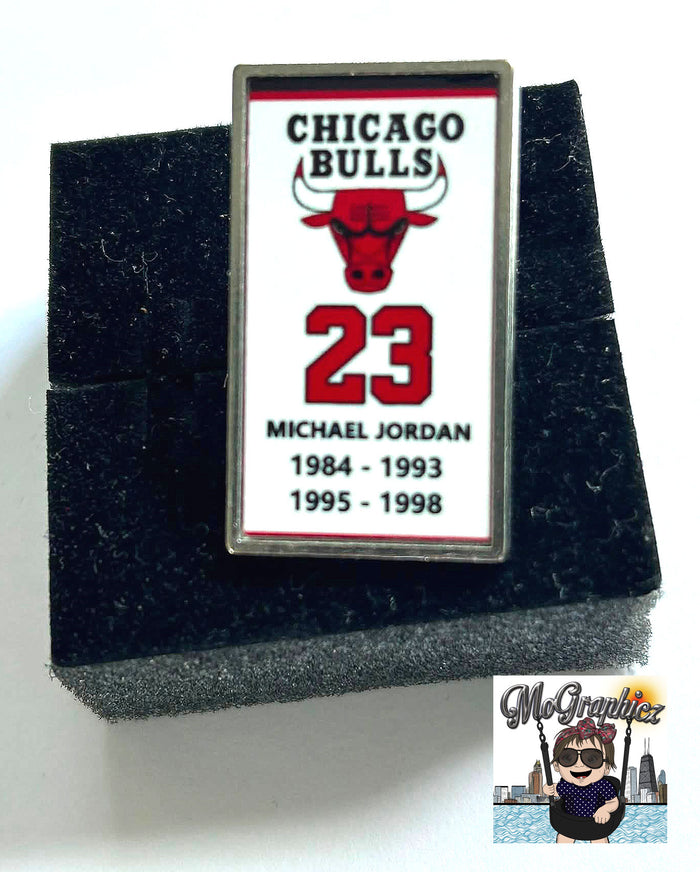 Micheal Jordan Retirement Banner Pin Brooches Enamel Bulls