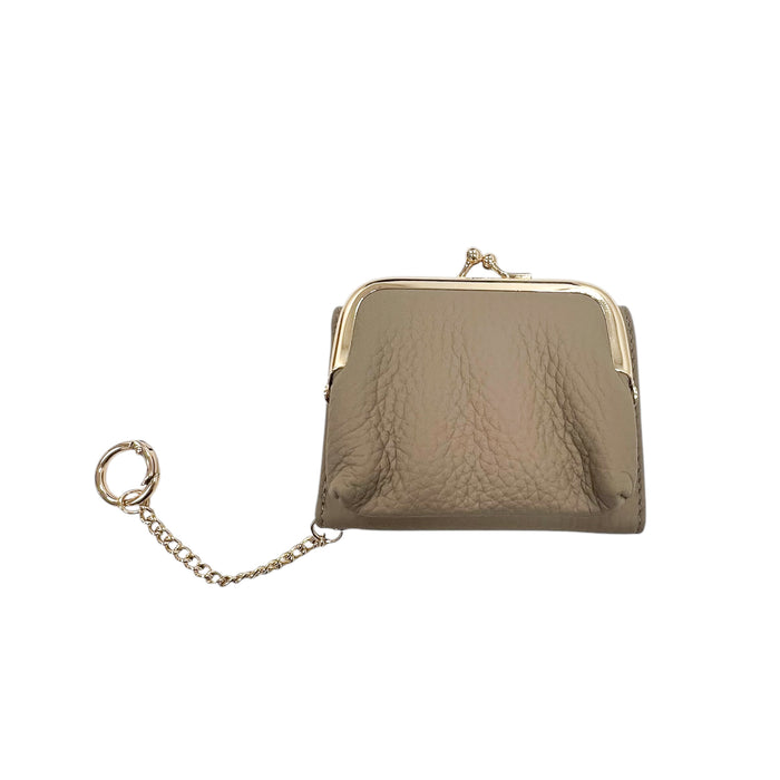 Mini Keychain Coin Purse Wallet in Taupe