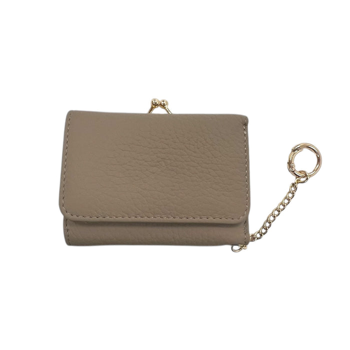 Mini Keychain Coin Purse Wallet in Taupe