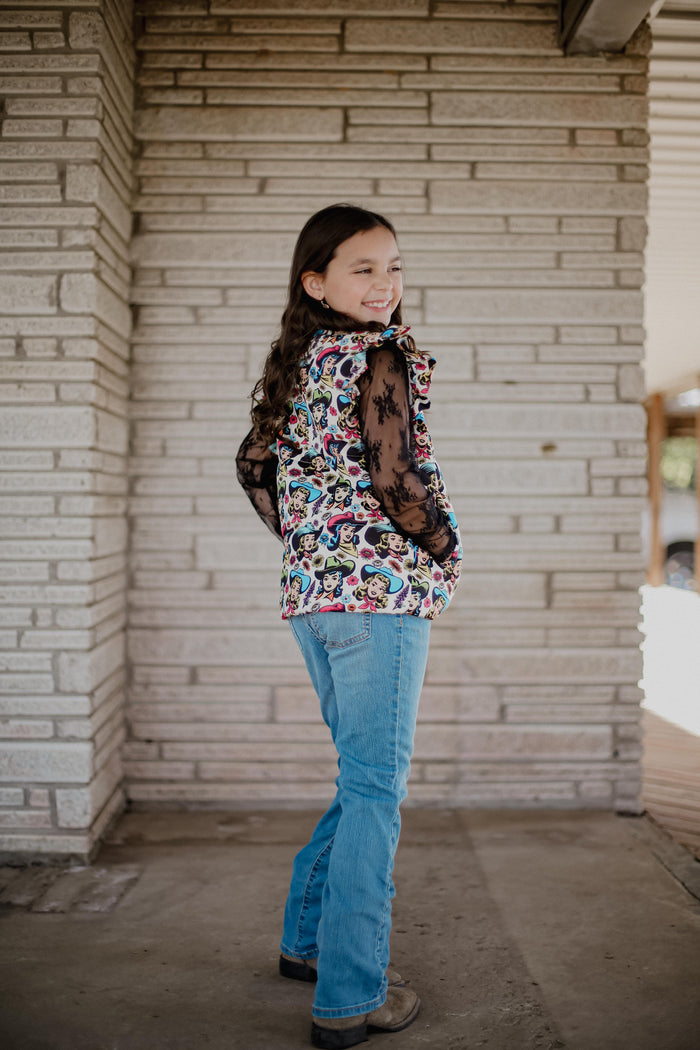 Mint Cowgirl - Toddler - Ruffle Vest