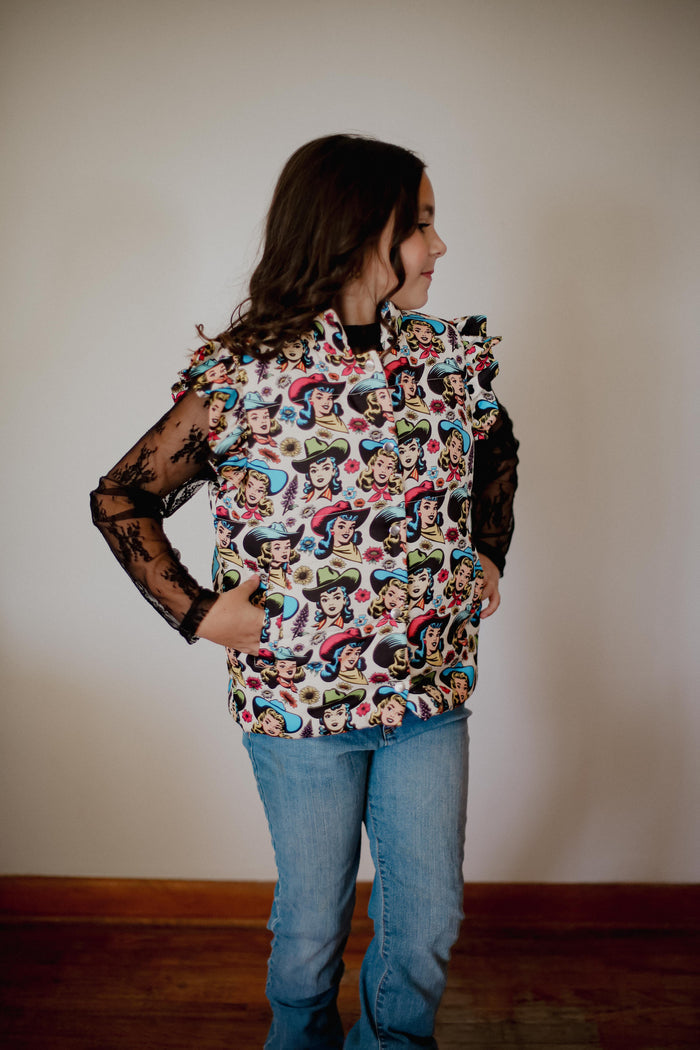 Mint Cowgirl - Youth - Ruffle Vest