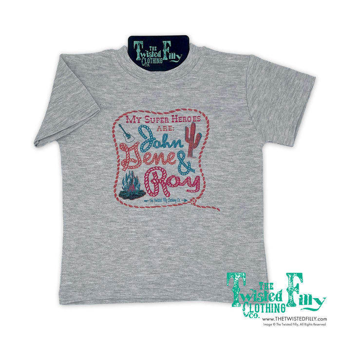 My Super Heros Are John Gene & Roy - S/S Infant Tee - Gray