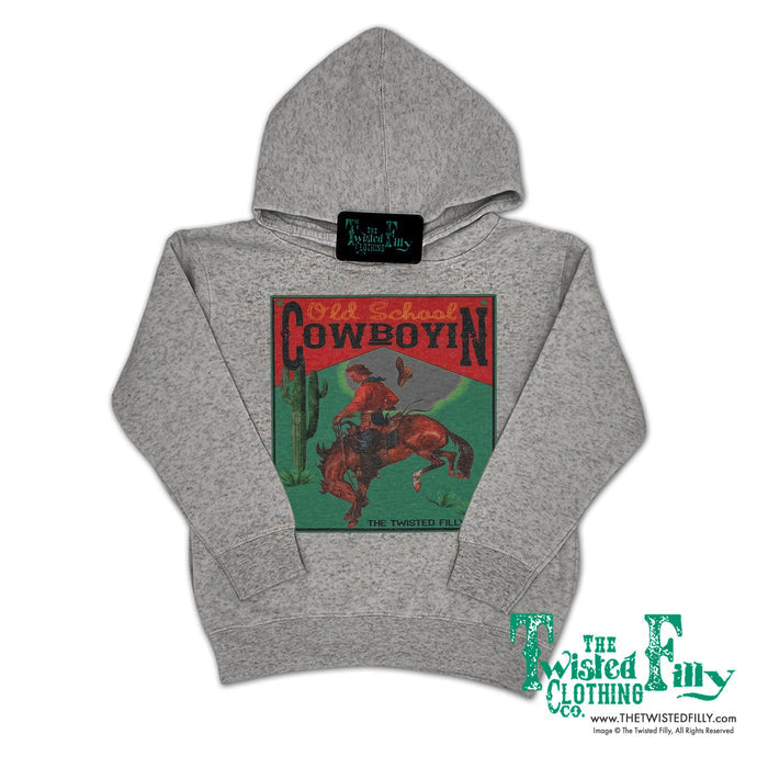 Old School Cowboyin' - Toddler Hoodie - Oatmeal or Gray