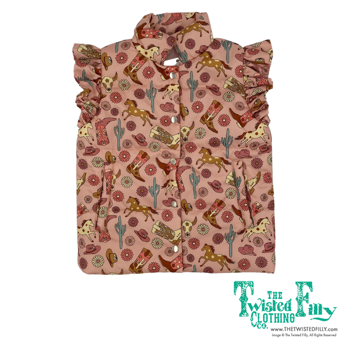 Pink Boot - Toddler Ruffle Vest - The Twisted Filly