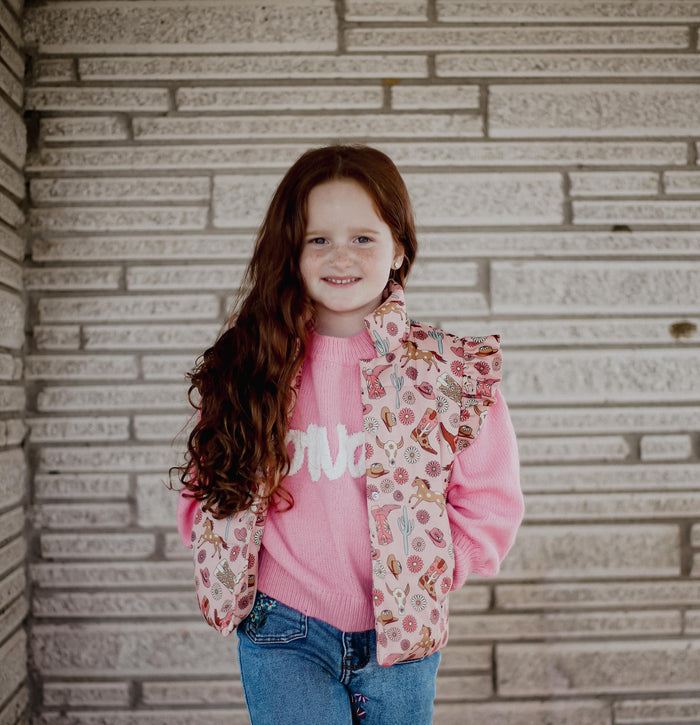 Pink Boot - Toddler Ruffle Vest - The Twisted Filly
