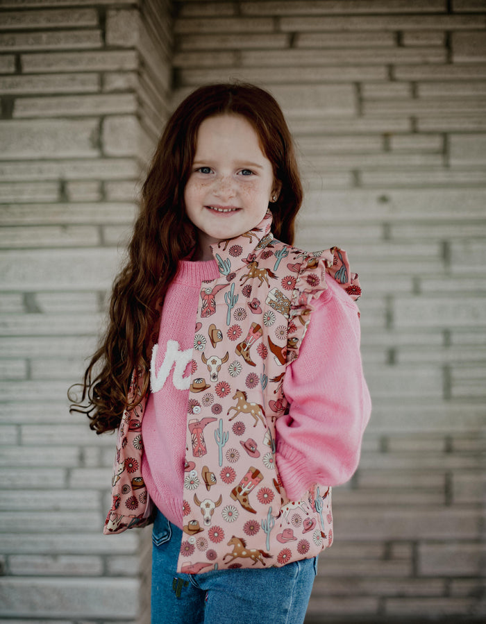 Pink Howdy Upper Case - Infant Sweater