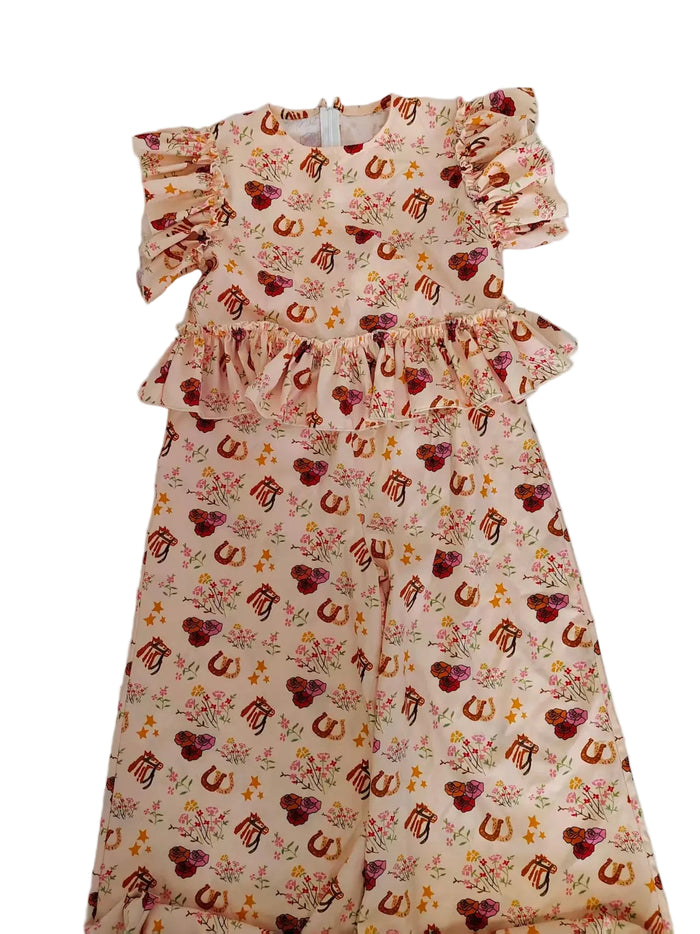 Pony Floral - Toddler Ruffle Pant Set
