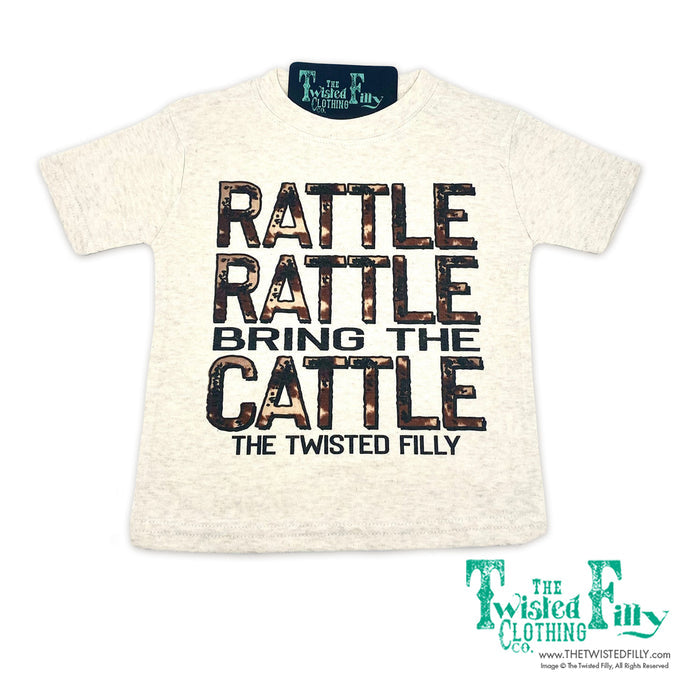 Rattle Rattle Bring the Cattle - S/S Toddler Tee - Oatmeal