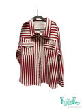 Red Striped - Adult - LS Pearl Snap