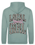 Ribbon Bow Hoodie in Dusty Green