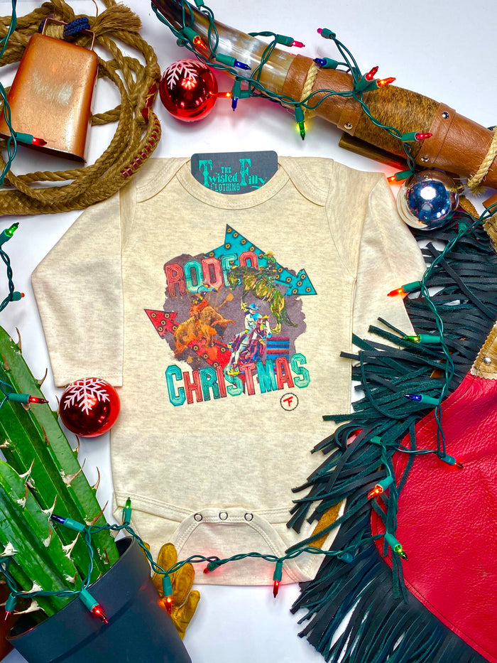 Rodeo Christmas - L/S Infant One Piece - Oatmeal