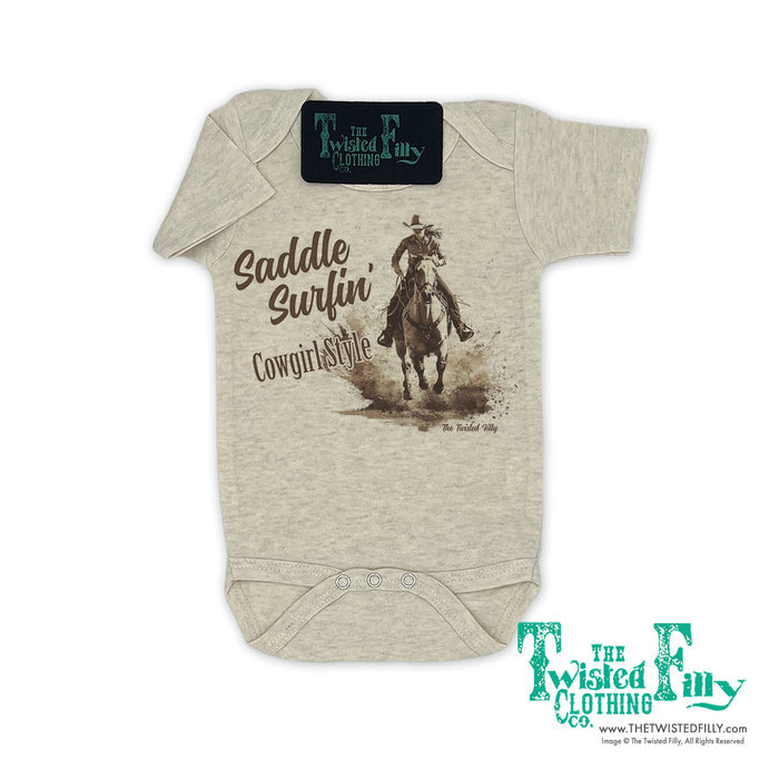 Saddle Surfin' Cowgirl Style - S/S Girls Infant One Piece - Assorted Colors