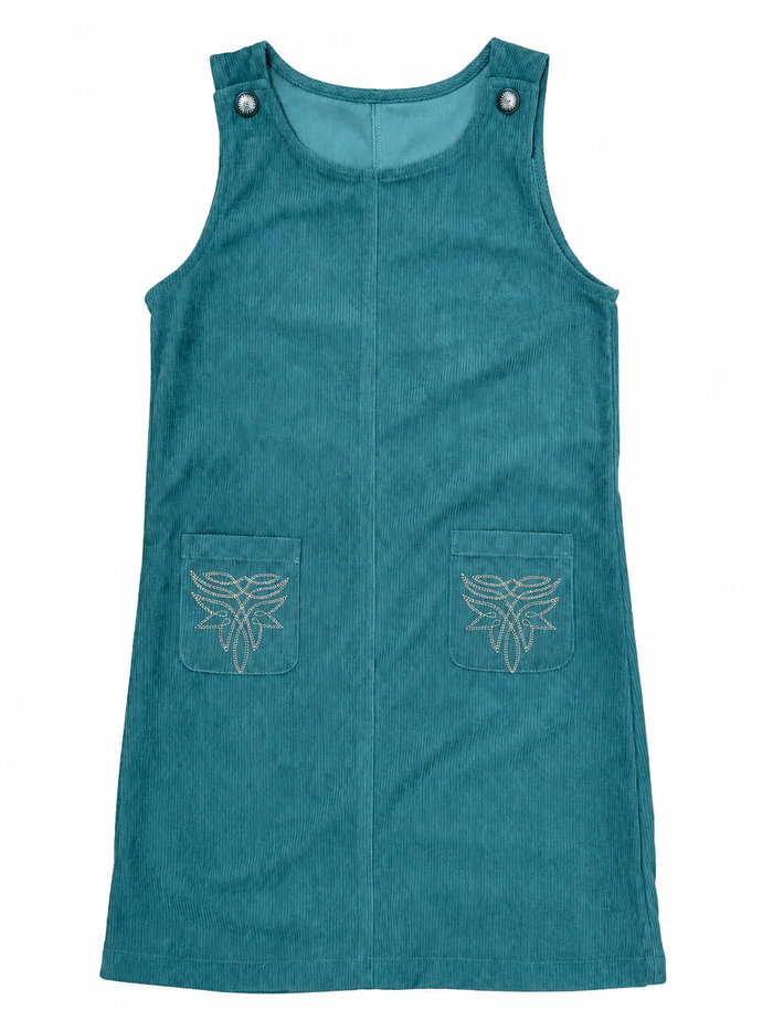 Sage Corduroy - Youth Sleeveless Dress - The Twisted Filly