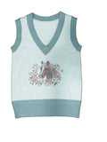 Sage & Cream Floral Horse - Infant Sweater Vest - The Twisted Filly