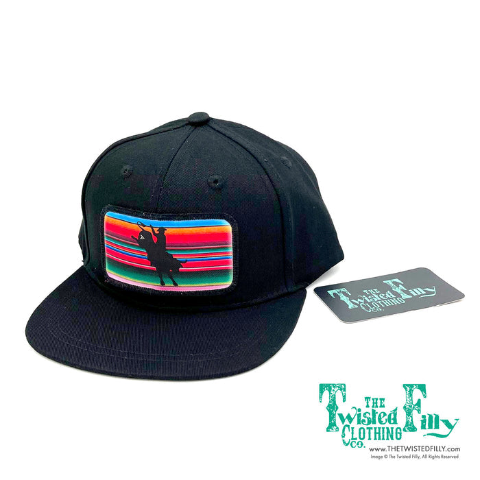 Serape Bull Rider - Youth/Adult Snapback Hat - Black