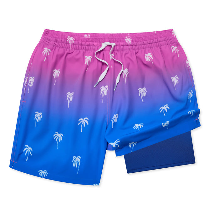 The Polka Palms 5.5 Inch Lined Swim Shorts