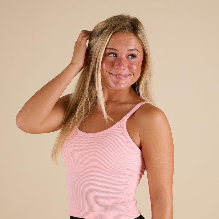 Powder Pink | Thin Strap Padded Brami in Powder pink